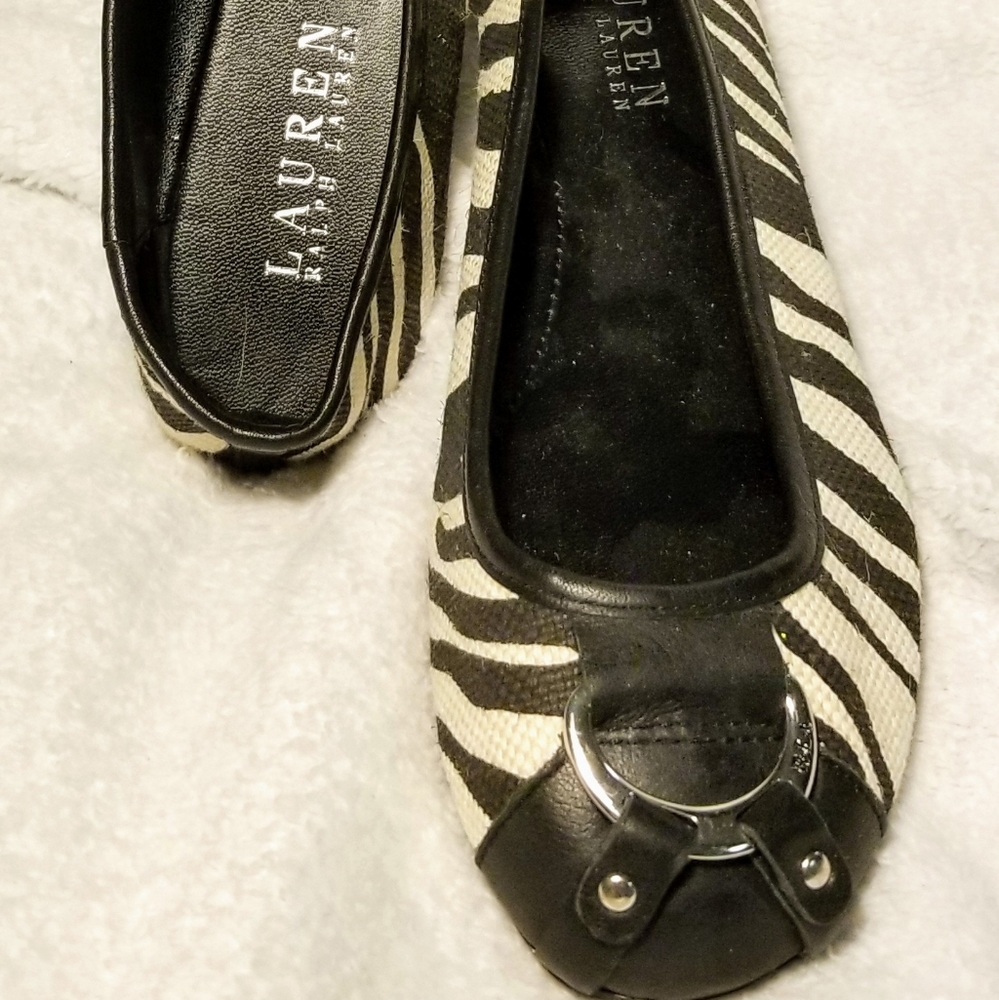 LAUREN RALPH LAUREN BLACK CREAM ANIMAL PRINT FABRI